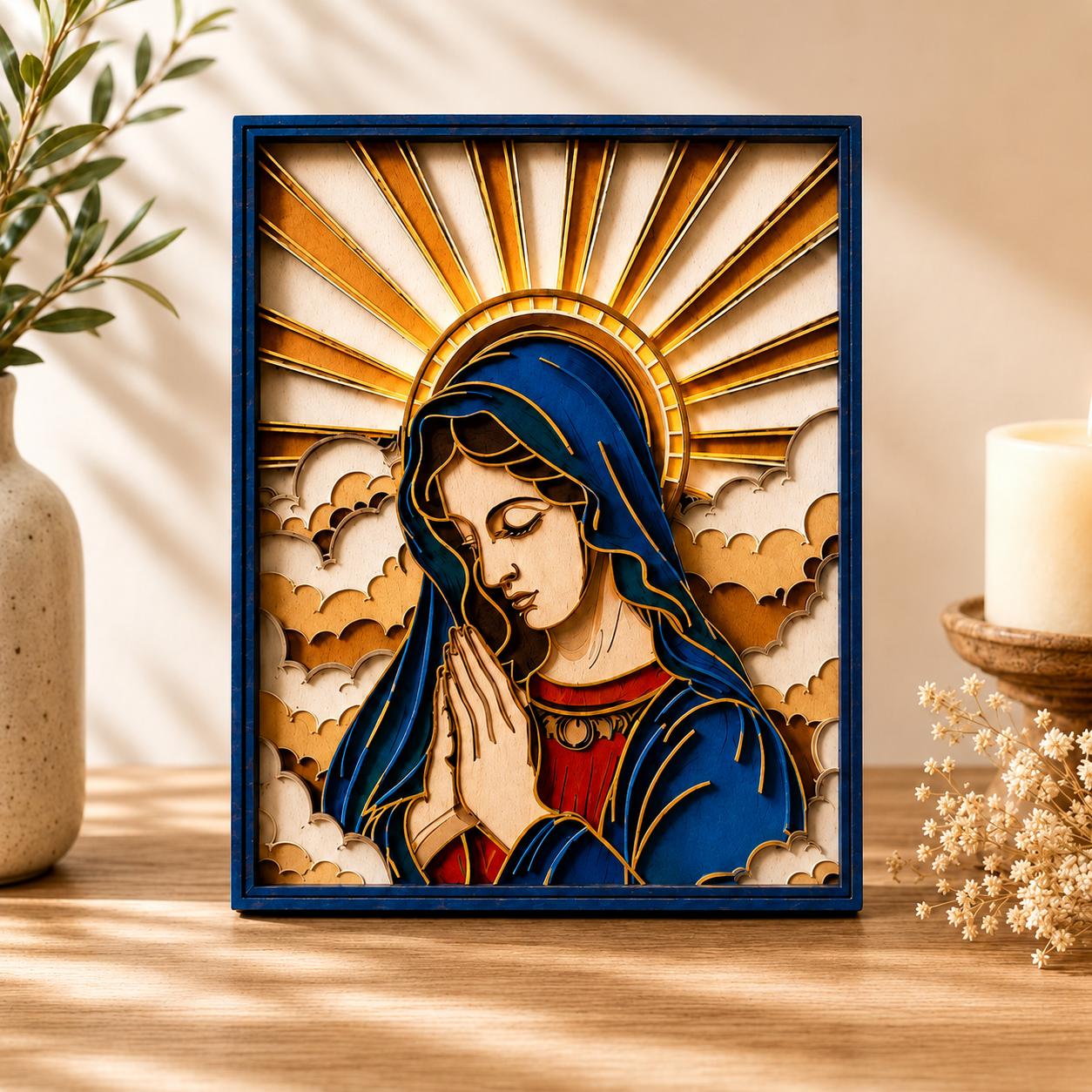 Coleção Religiosa 3D completa com 12 arquivos de Jesus e Virgem Maria para corte a laser — imagem 2