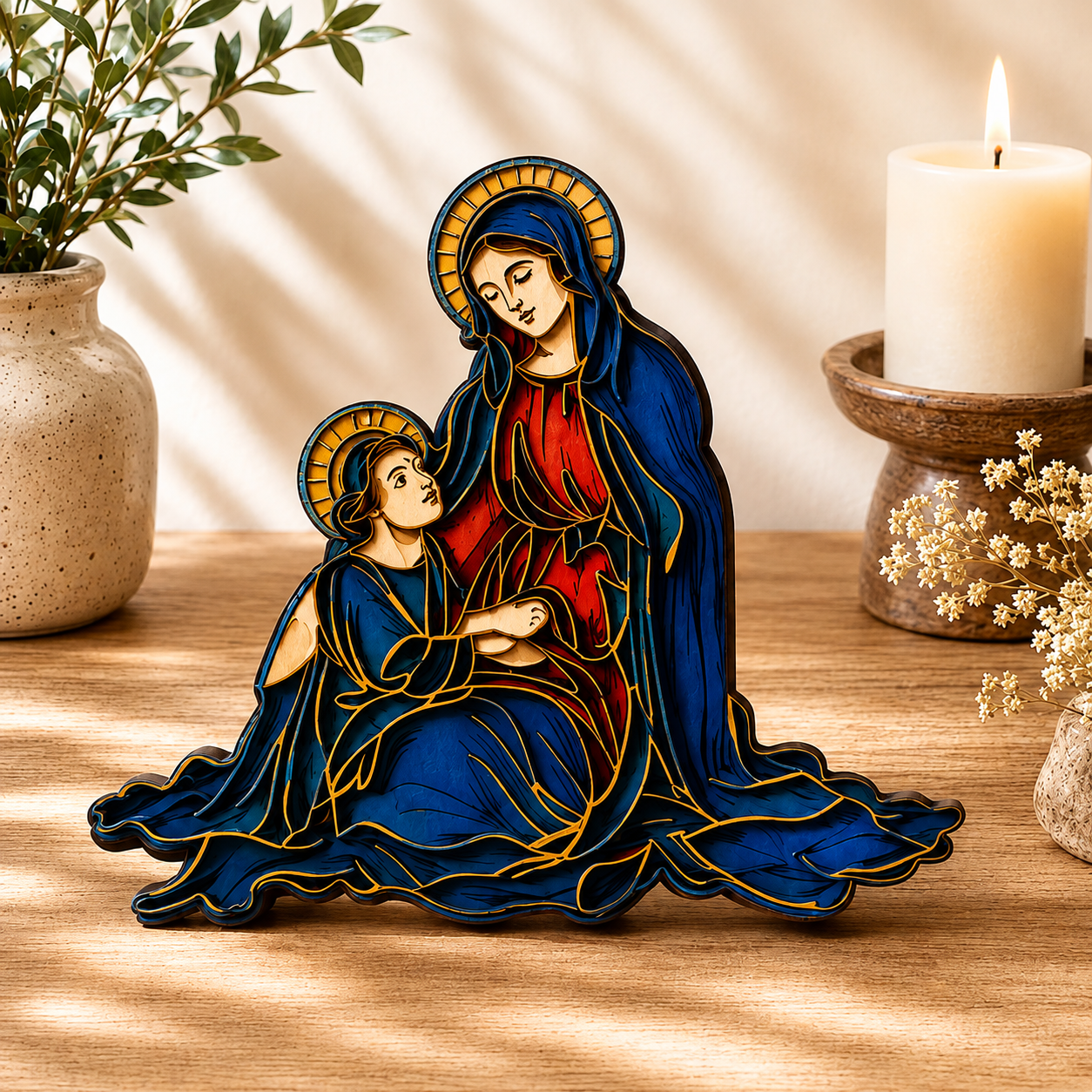 Coleção Religiosa 3D completa com 12 arquivos de Jesus e Virgem Maria para corte a laser — imagem 3