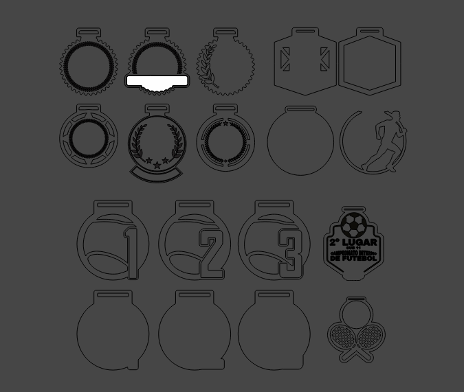 Pack com mais de 10 arquivos de medalhas para corte em máquina laser — imagem 2