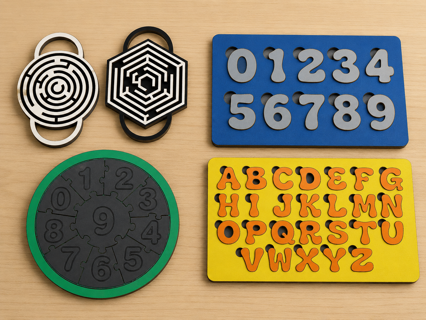 Pack com 14 arquivos de brinquedos educativos em MDF para corte em máquina laser — imagem 2