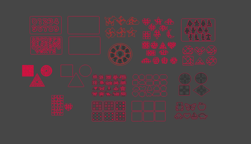 Pack com 14 arquivos de brinquedos educativos em MDF para corte em máquina laser — imagem 3