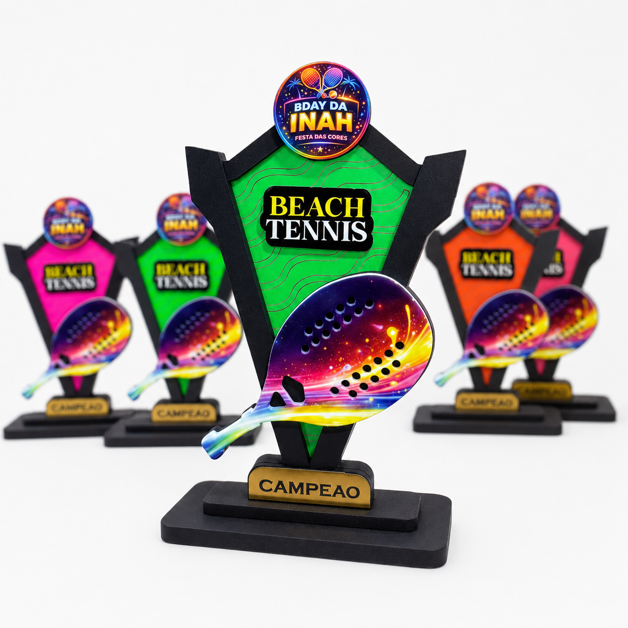 Pack com 6 arquivos de troféus para Beach Tennis para máquina laser em MDF e acrílico — imagem 5