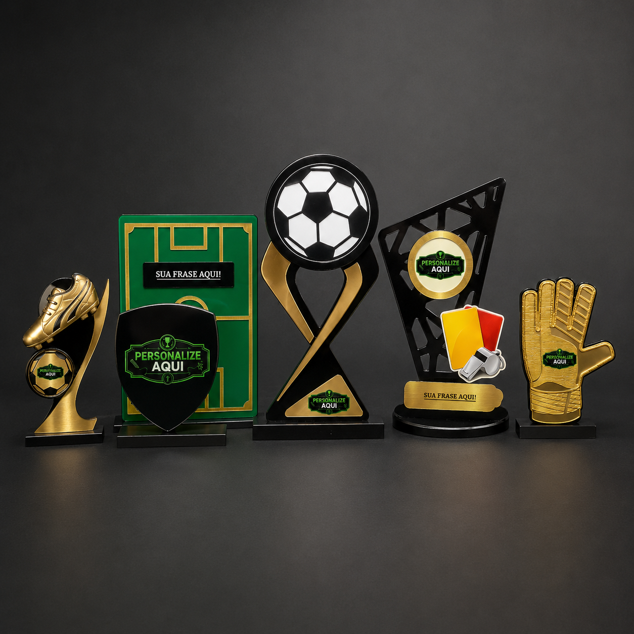 Pack de arquivos de troféus de futebol para máquina laser em MDF e acrílico